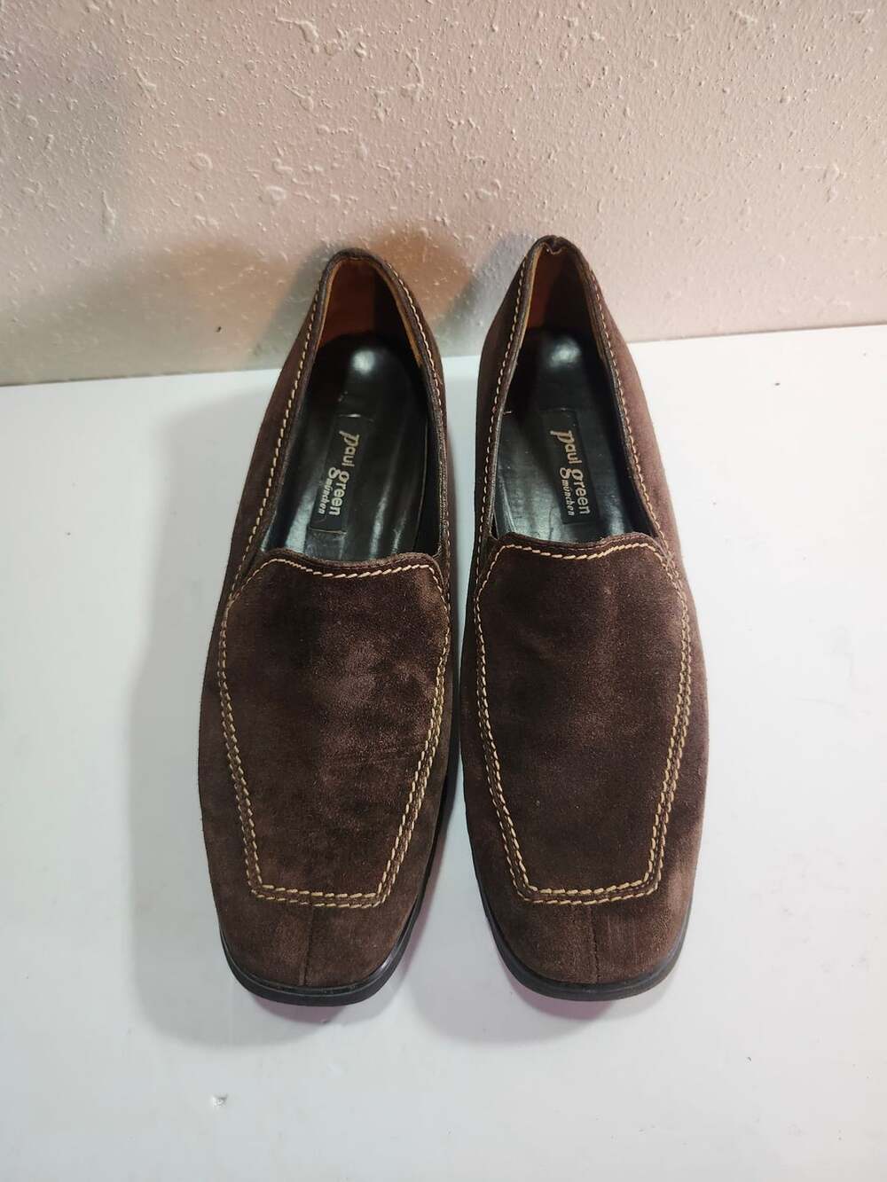 Paul Green München Brown Suede Slip On Lug Sole Loafers